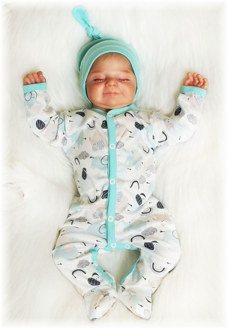 Kojenecký overal Duhový sloník mátová 86