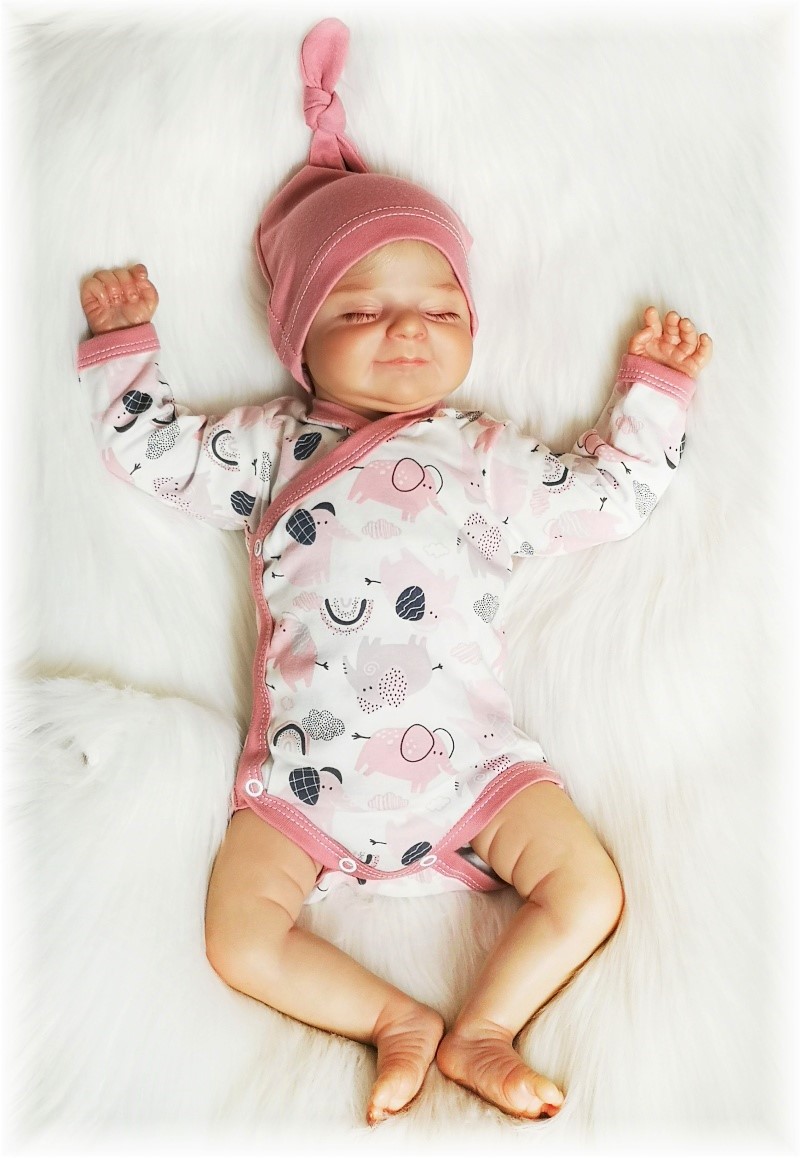 Kojenecké zavinovací body Duhový sloník pudrová 56