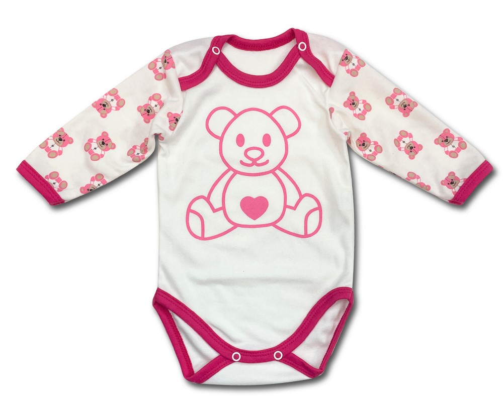 Kojenecké body dl. rukáv Brumlíček amarant 74