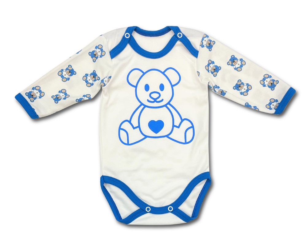 Kojenecké body dl. rukáv Brumlíček modrá 74