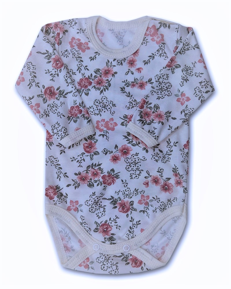 Kojenecké body dl.rukáv Rose krém 56