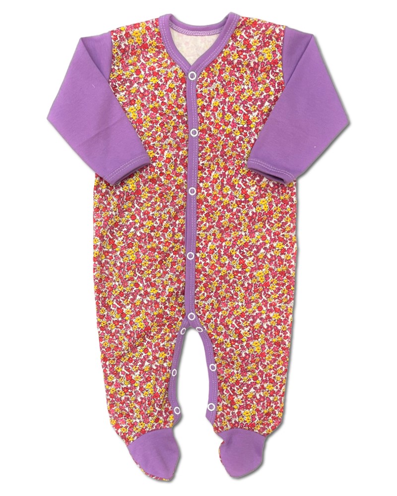 Kojenecký overal Kvítečka lila 62