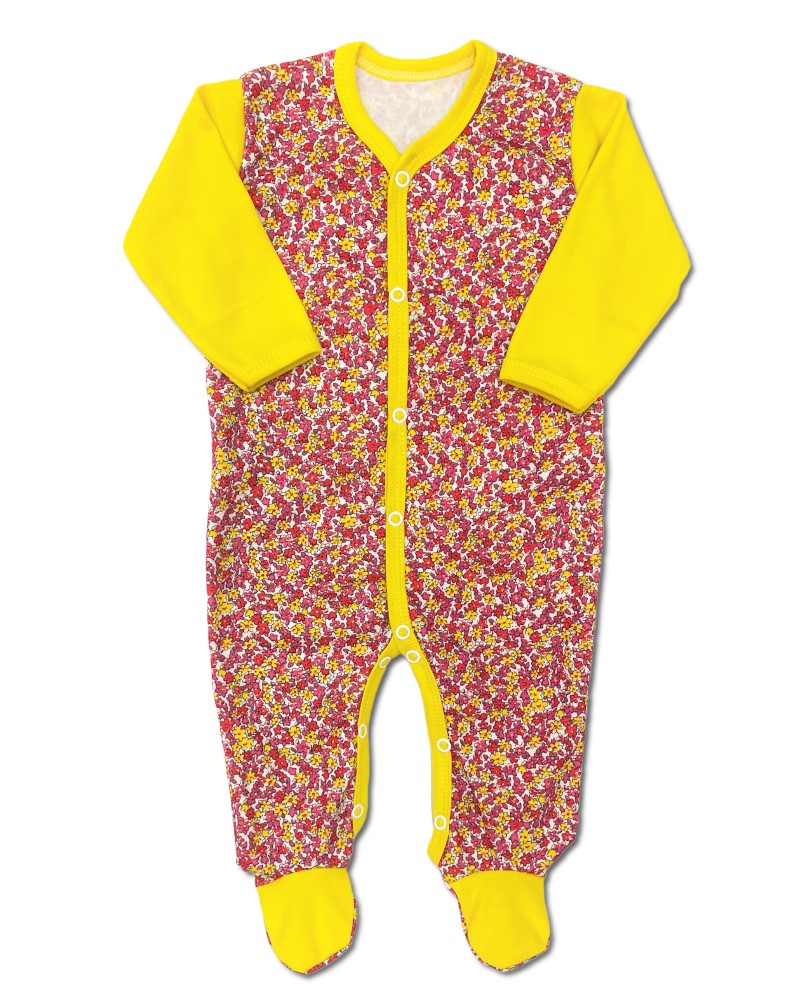 Kojenecký overal Kvítečka lemon 62