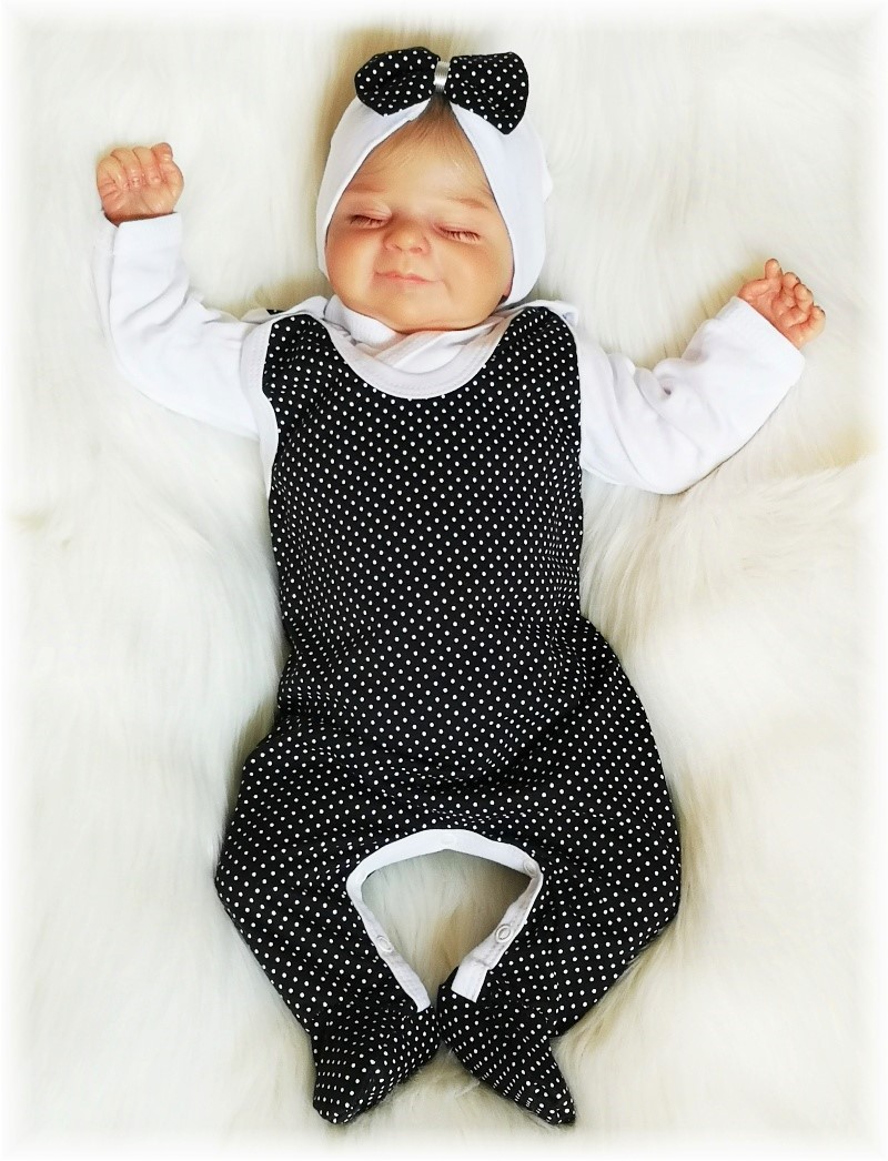 Kojenecké dupačky Černé puntíky 68