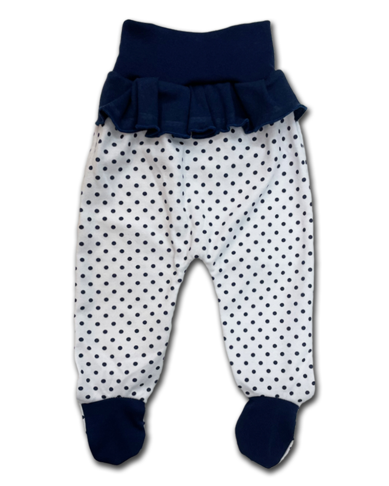 Kojenecká 2D souprava Modré puntíky body+polodupačky 62