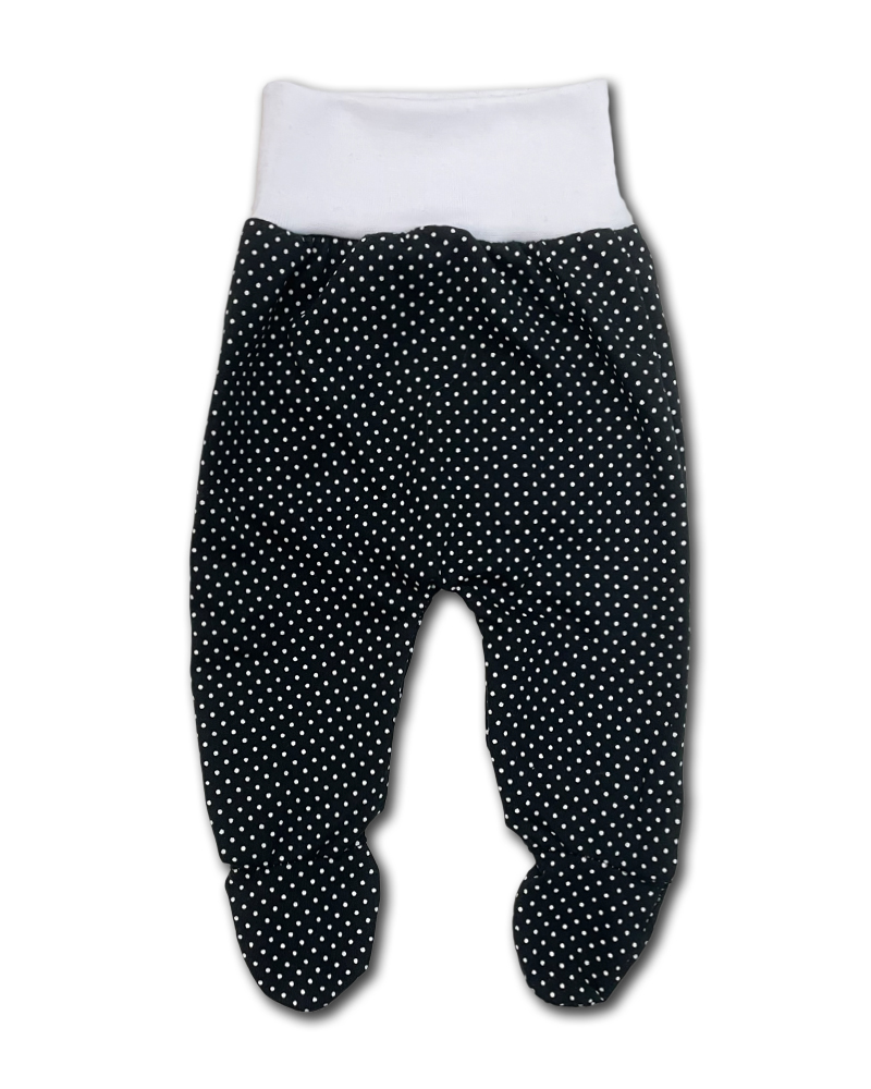 Kojenecká 2D souprava Černé puntíky body+polodupačky 68