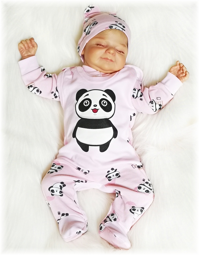 Kojenecké dupačky Panda růžová 74