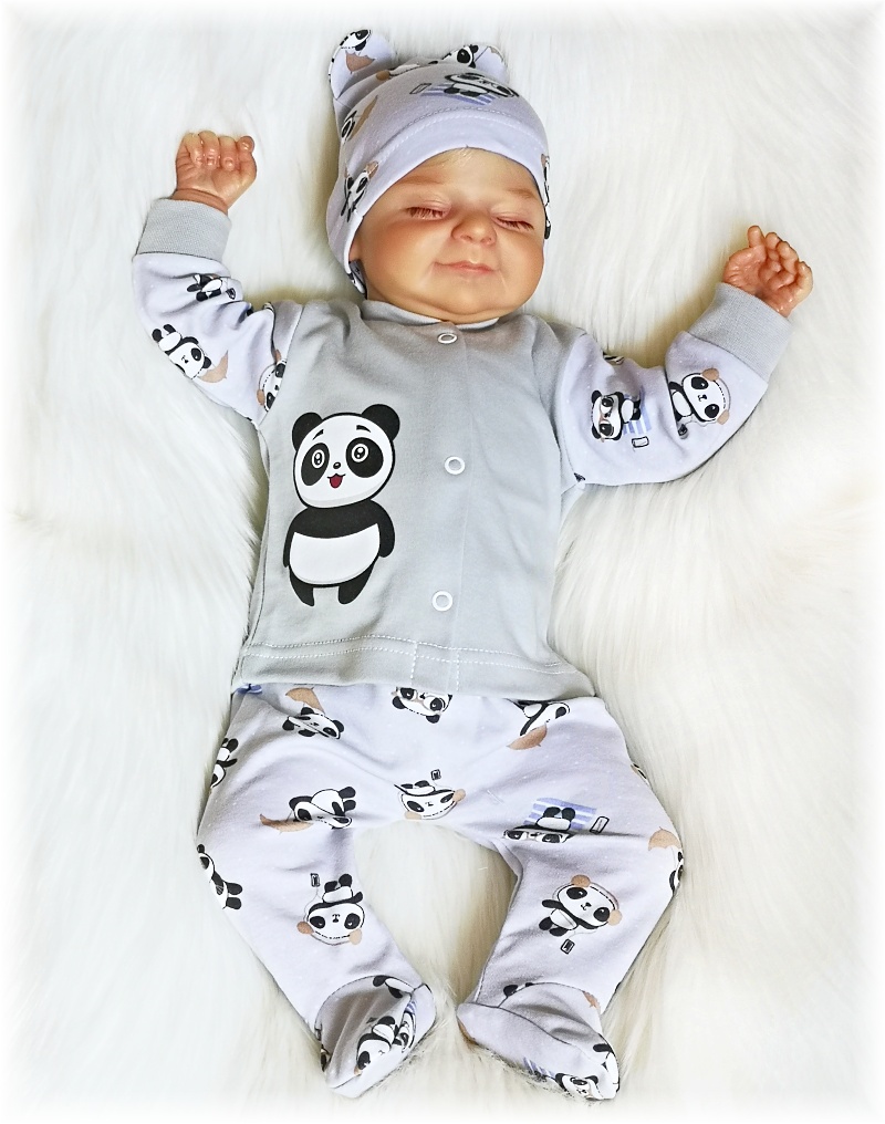 Kojenecká souprava 2D Panda šedá 62