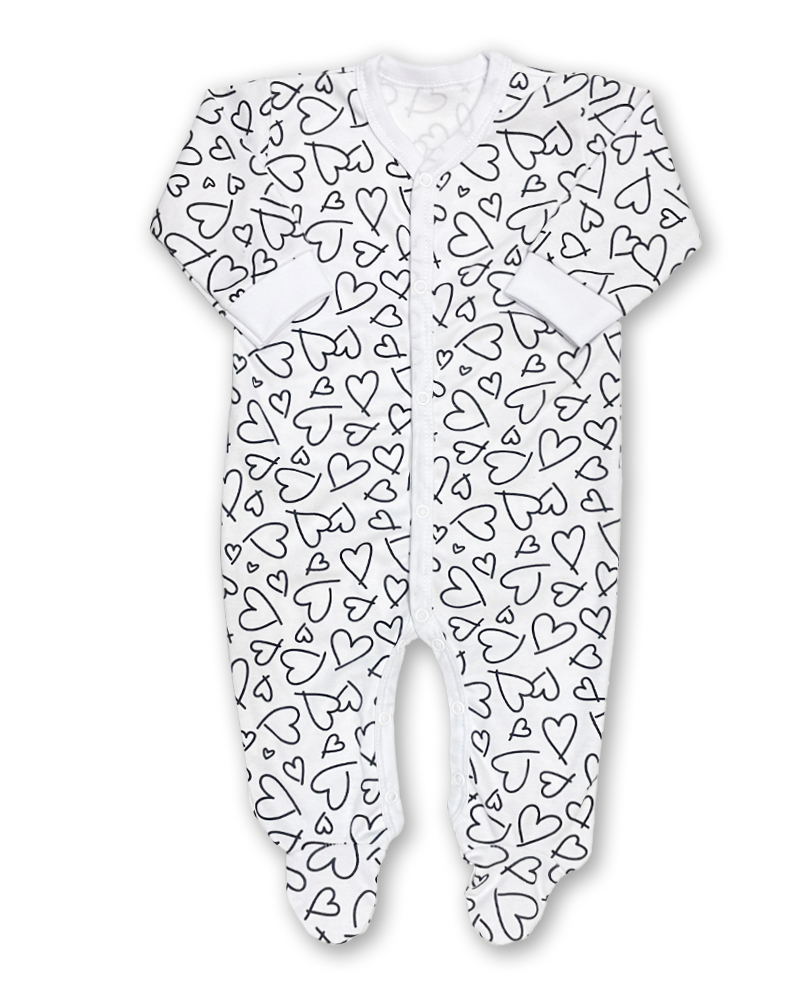 Kojenecký overal Srdce bílé 92