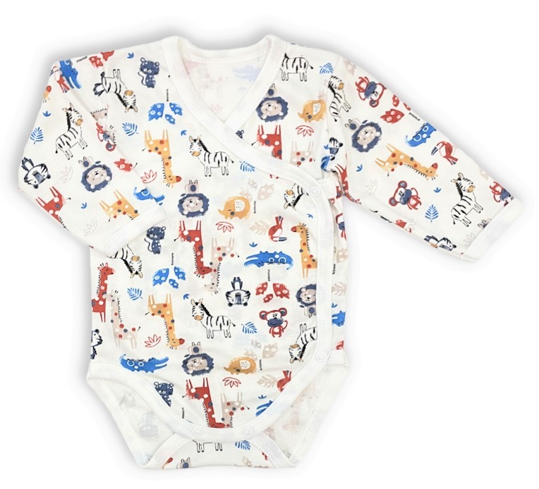 Kojenecká 2D souprava Safari smetánka body+polodupačky 56