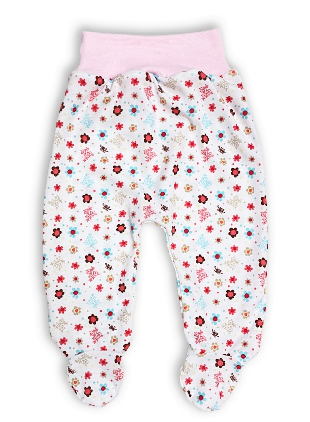 Kojenecká 2D souprava Barevné květinky body+polodupačky 62