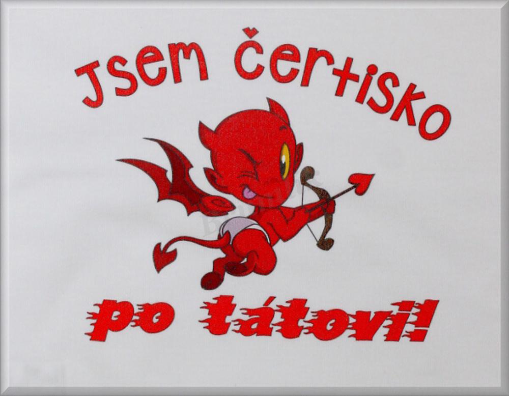 Vtipné body s nápisem “Jsem čertisko po tátovi”