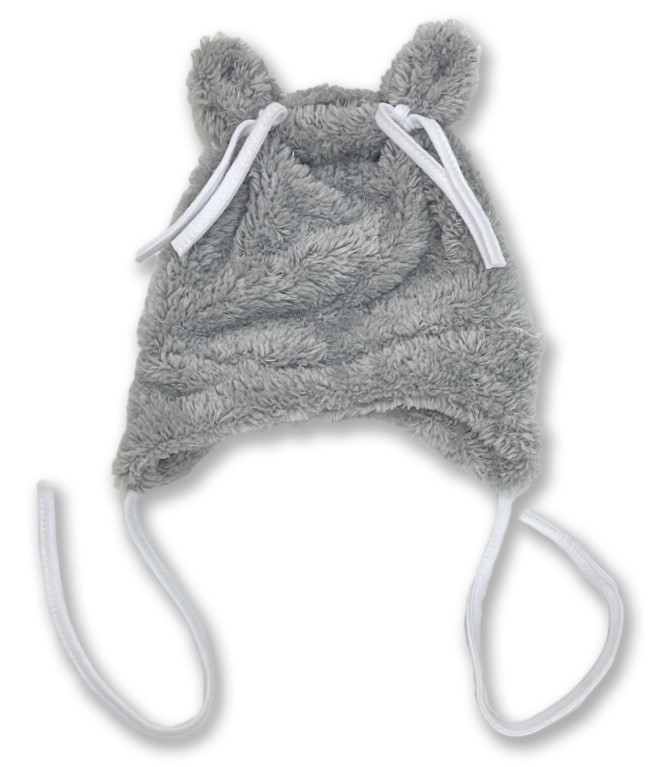 Kojenecká čepička+rukavičky Luna šedá