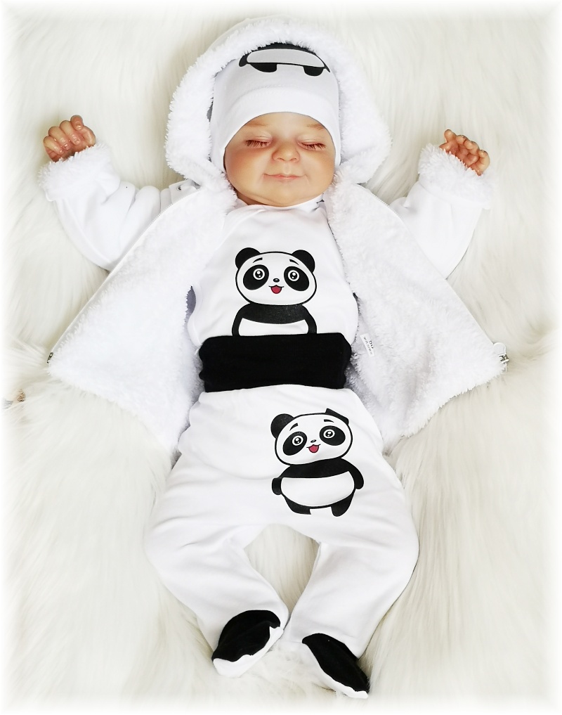 Kojenecký vyteplený kabátek Panda 56