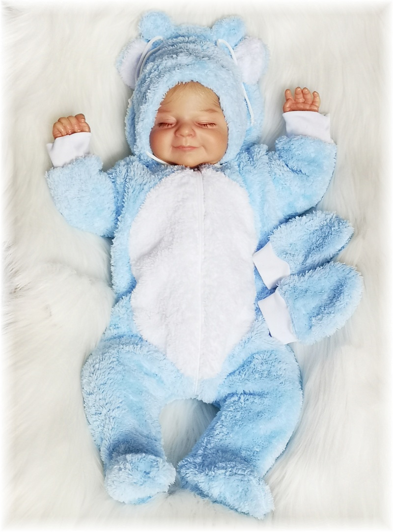 Kojenecká čepička+rukavičky Luna sv.modrá