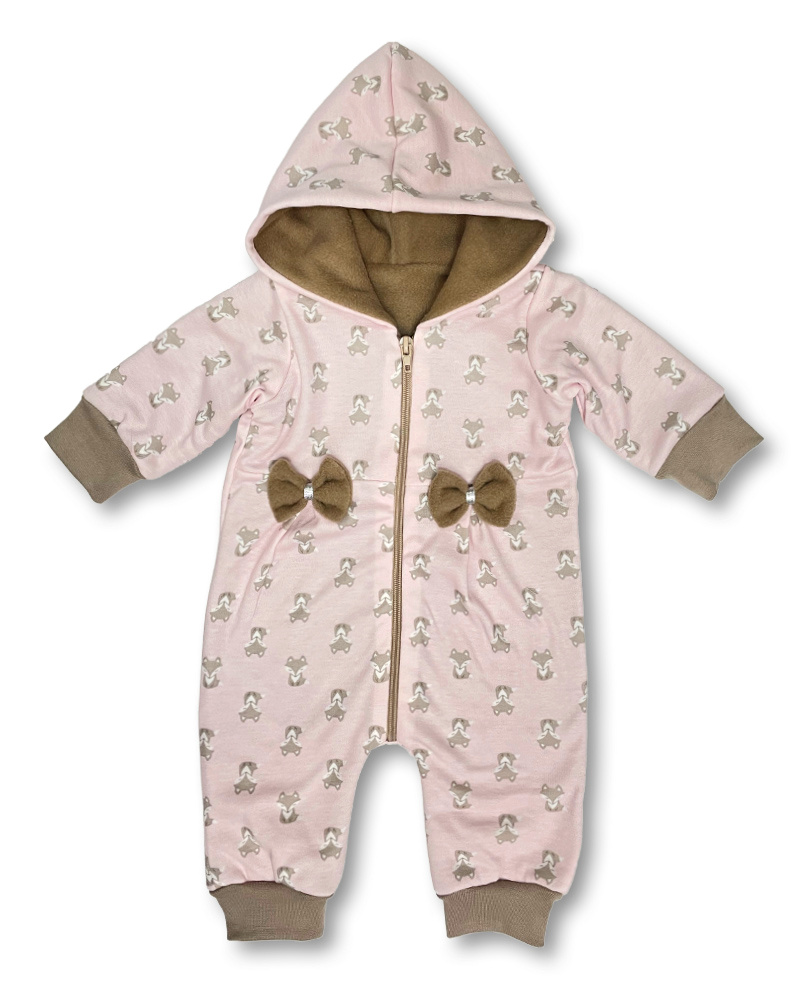 Vyteplený overal Lišáček růžová 92