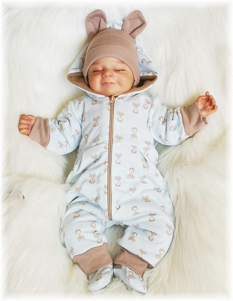 Vyteplený overal Lišáček modrá 98