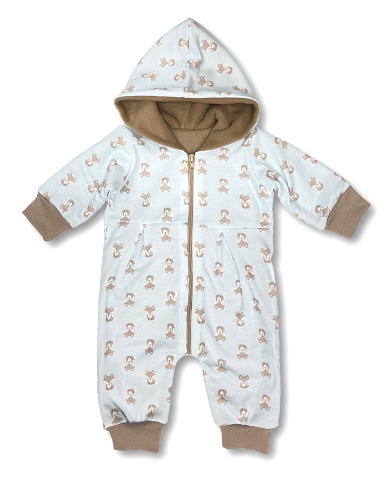 Vyteplený overal Lišáček modrá 98