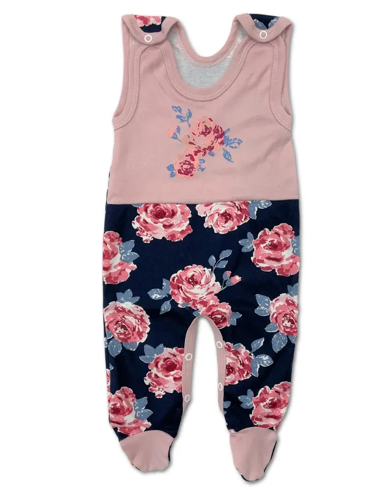 Kojenecké dupačky pudr Růžička PU modrá 80