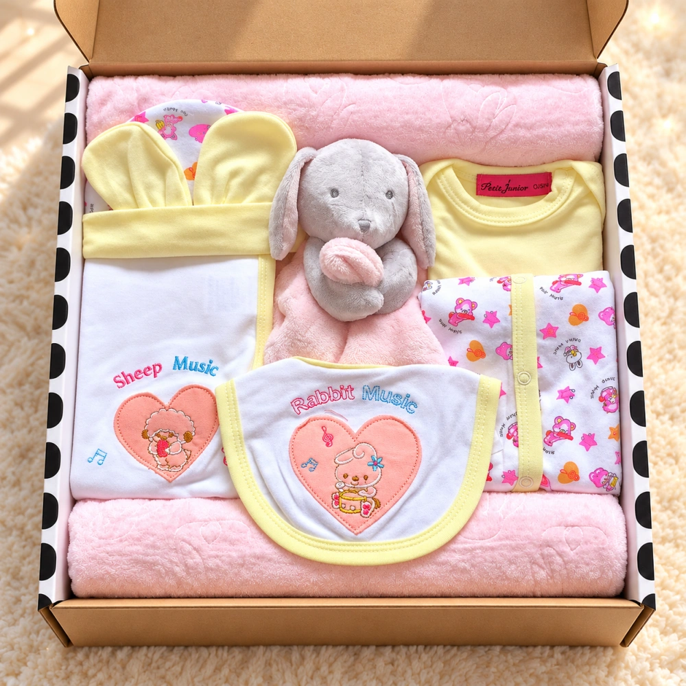 Brumlík dárkový set pro miminko Zajíček vanilka 56/62