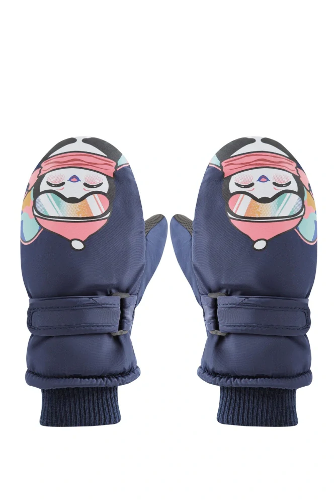Dětské zimní šusťákové palčáky Be Snazzy Tučňák modré 14cm
