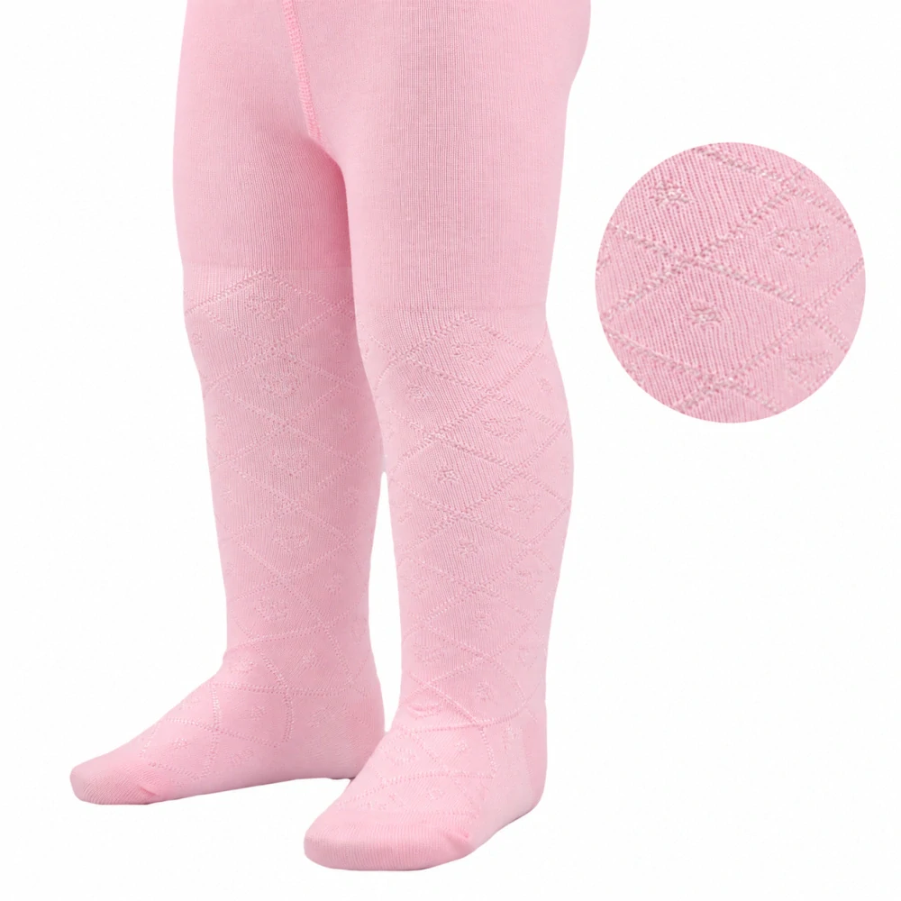 Dívčí růžové punčocháče s jemným vzorem SOFT TOUCH 50/56