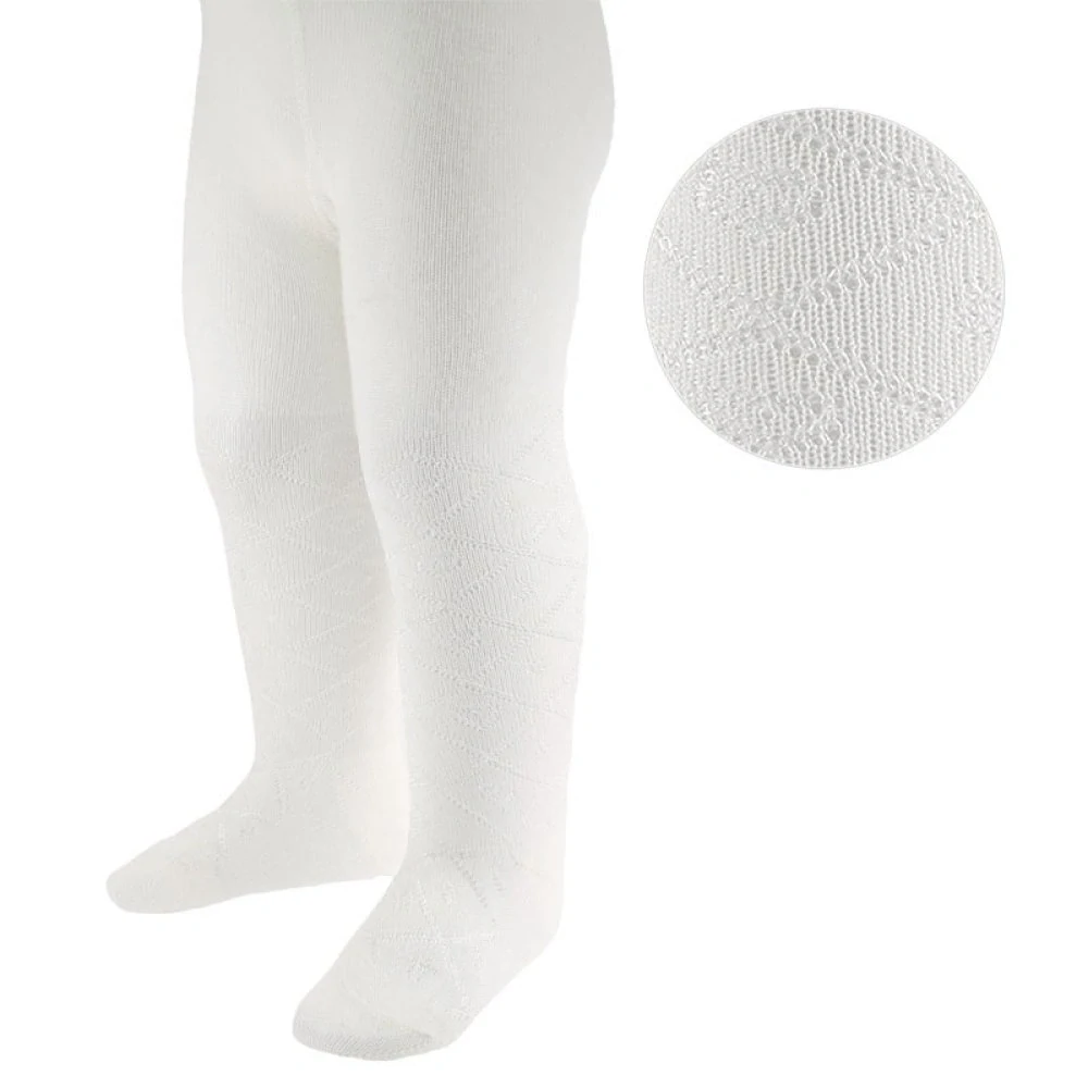 Dívčí krémové punčocháče s jemným vzorem SOFT TOUCH 56/62