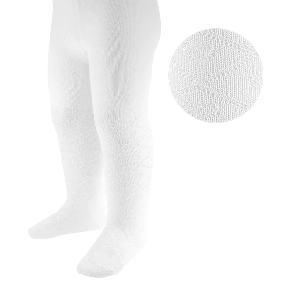 Dívčí bílé punčocháče s jemným vzorem SOFT TOUCH 50/56