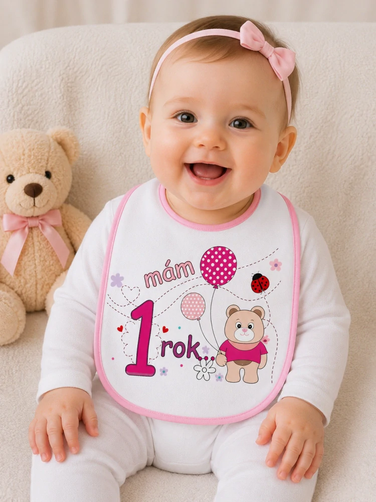 Bryndáček s potiskem "Mám 1 rok"