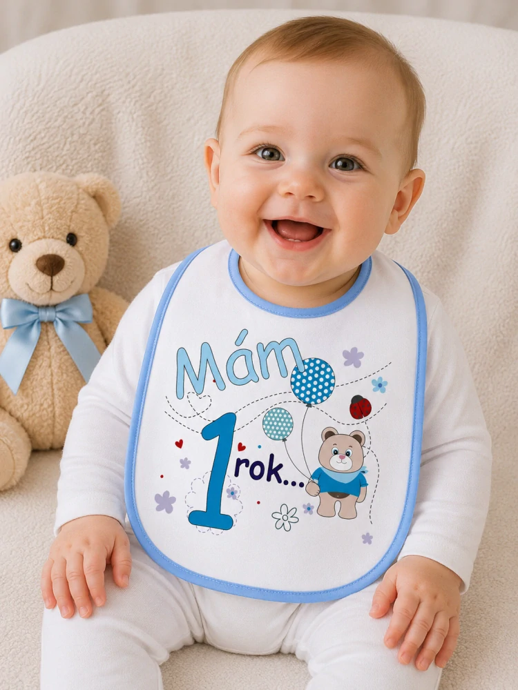 Bryndáček s potiskem "Mám 1 rok"