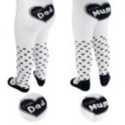 Kojenecké punčocháče s nápisem I LOVE MUM - bíločerné