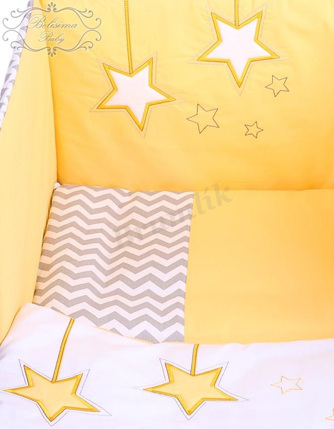 Souprava do postýlky Žluté hvězdičky 3D