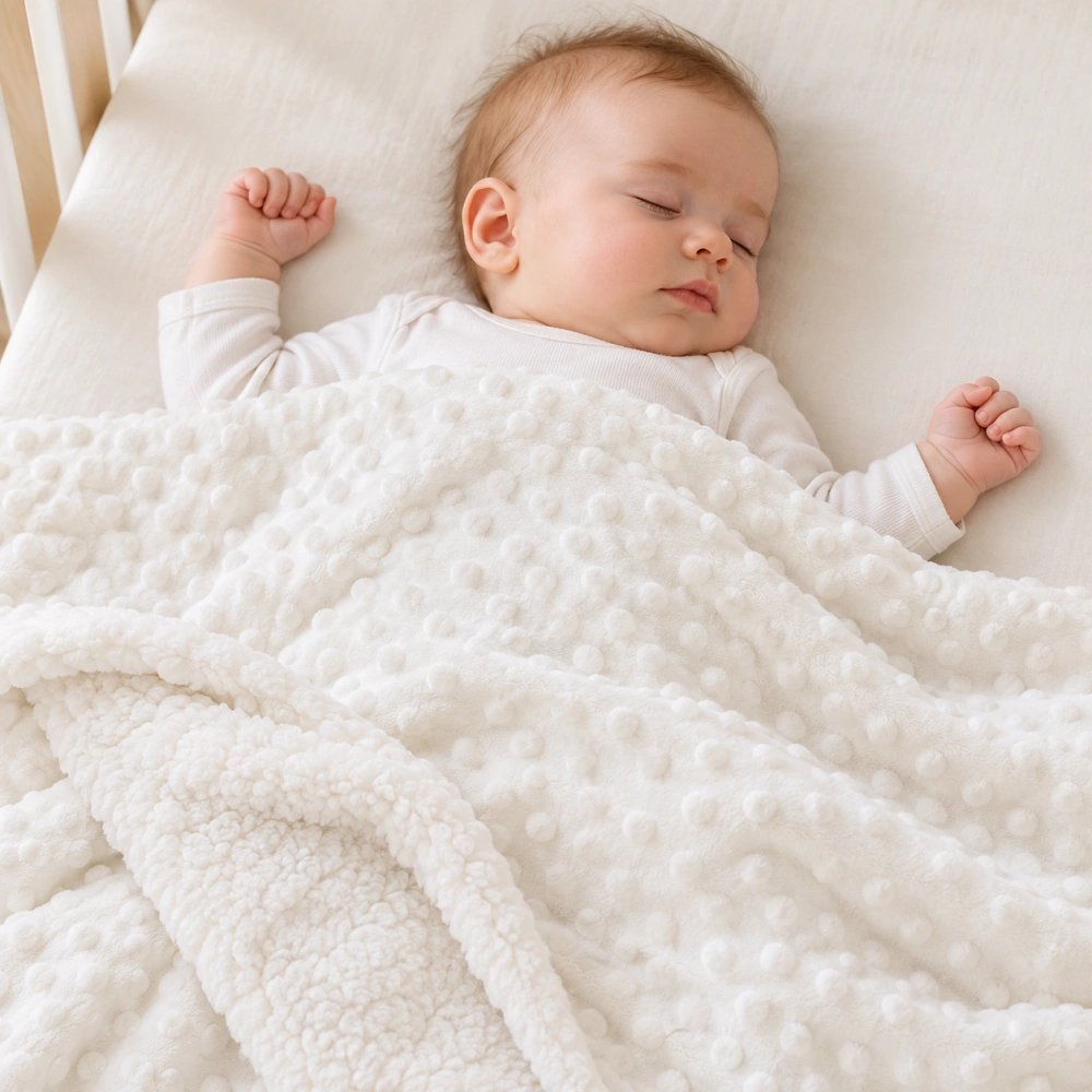 Dětská luxusní krémová deka minky s kožíškem 75 × 100 cm – Soft Touch