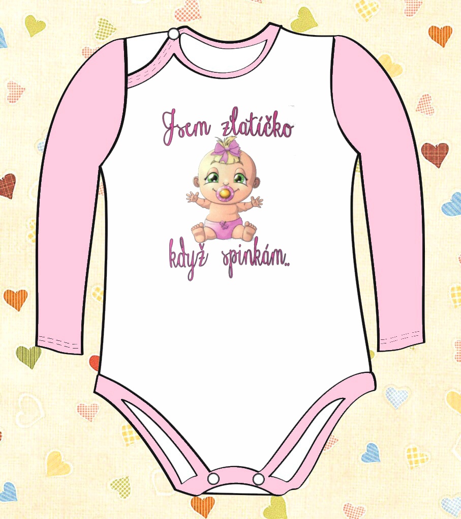 Originální body s potiskem "Jsem zlatíčko, když spinkám.." 80r