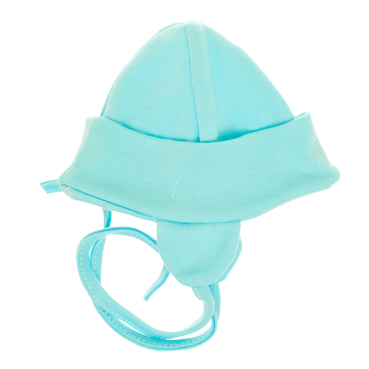 Kojenecká bavlněná čepička Ouško - tyrkysová