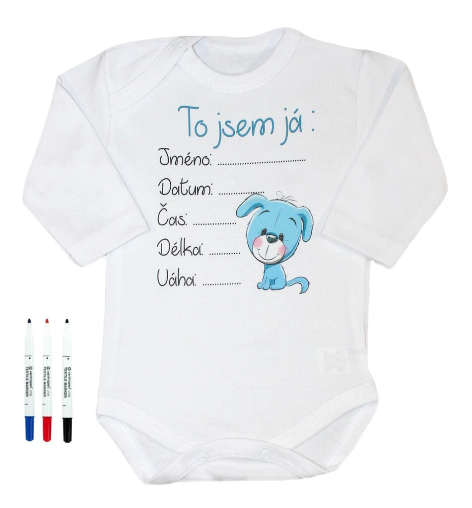 Originální body pro novorozené miminko  Štěňátko 62