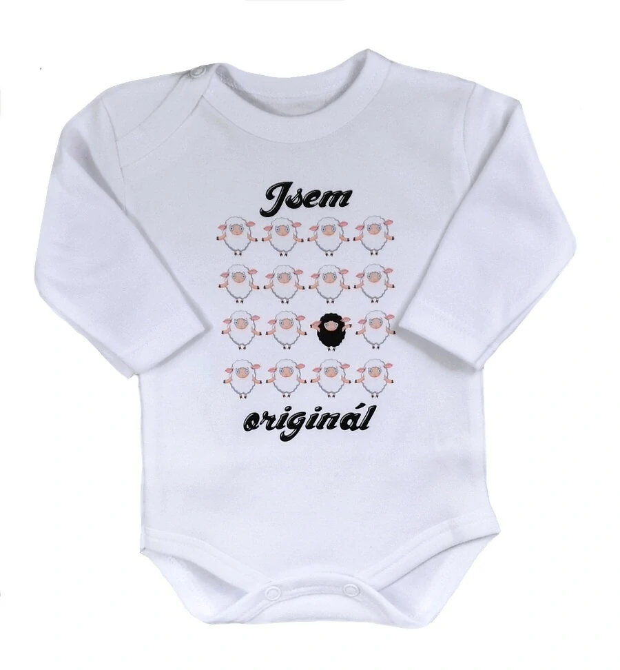 Kojenecké body s českým nápisem "JSEM ORIGINÁL" 80