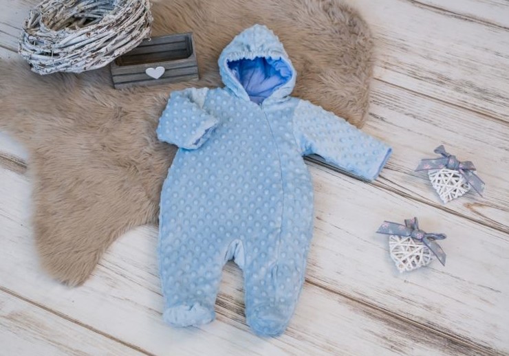 Kojenecká minky kombinéza - modrá 68