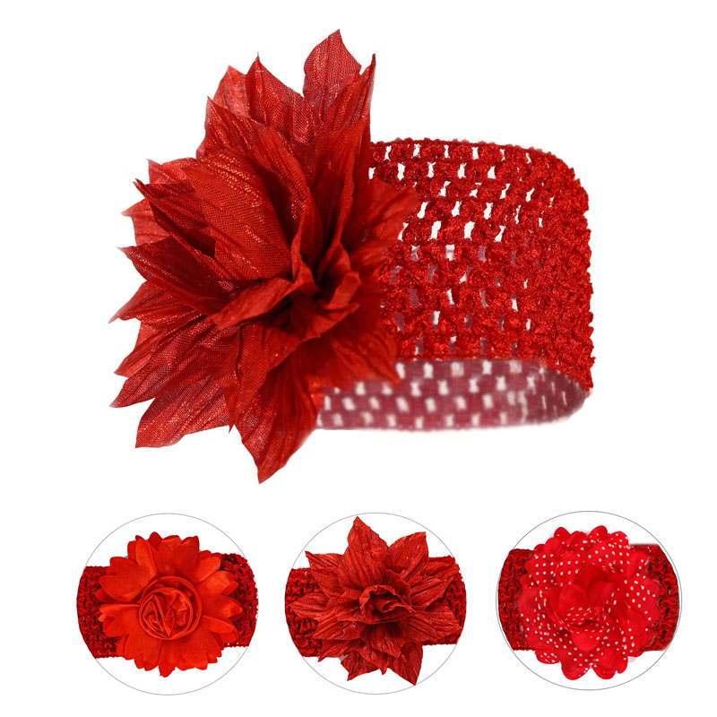 Dívčí čelenka Velký červený květ