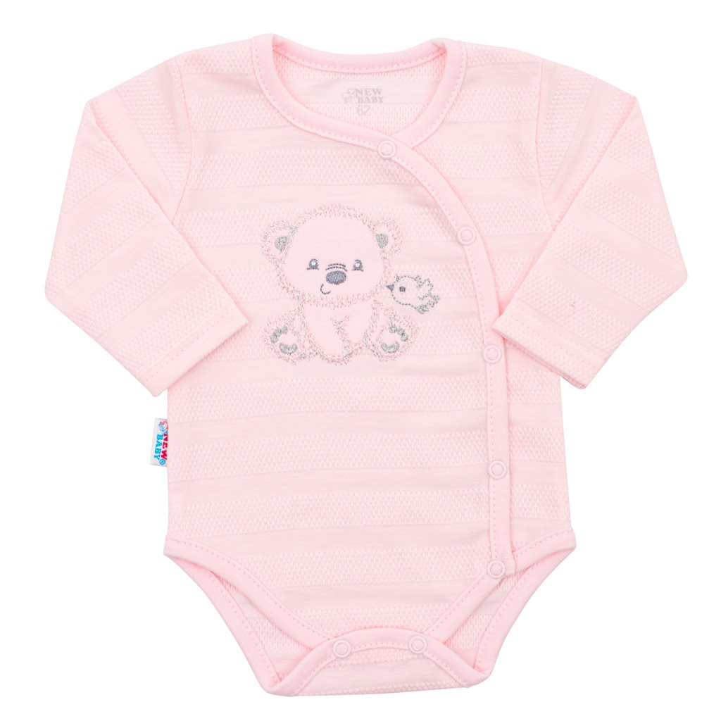 Kojenecká 4D souprava do porodnice SWEET BEAR růžová 50
