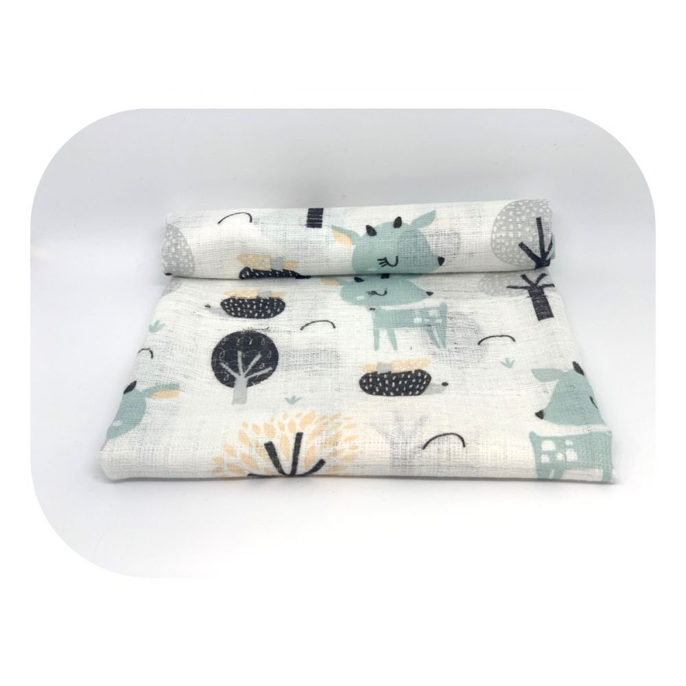 Dětská bavlněná plena Srneček - modrý