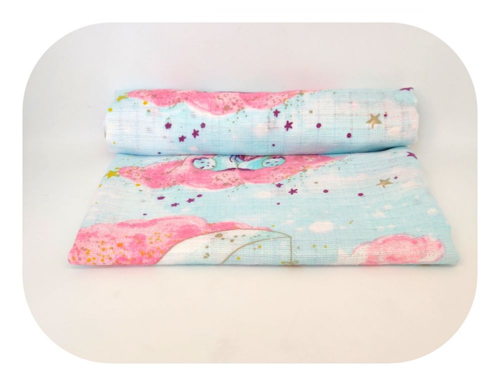 Dětská bavlněná plena Jednorožec tyrkysový