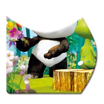 Dřevěné puzzle Krtek a panda v lese