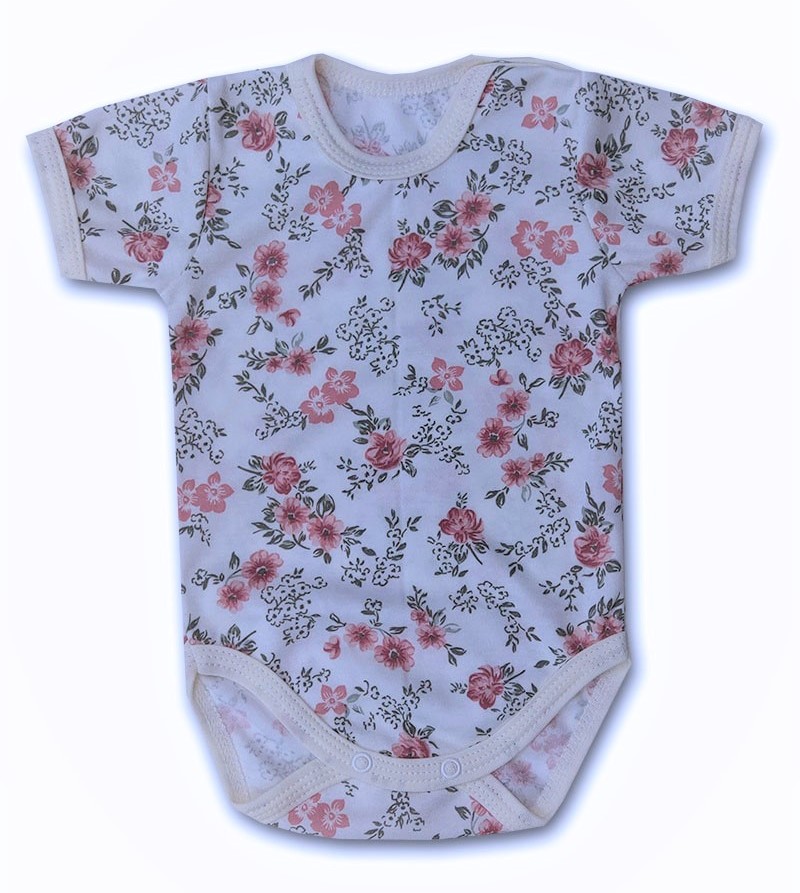 Kojenecké body kr. rukáv Rose krém 56