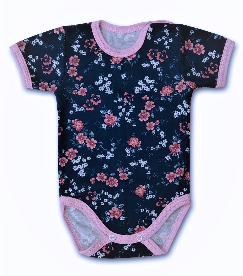 Kojenecké body kr. rukáv Rose modrá 56