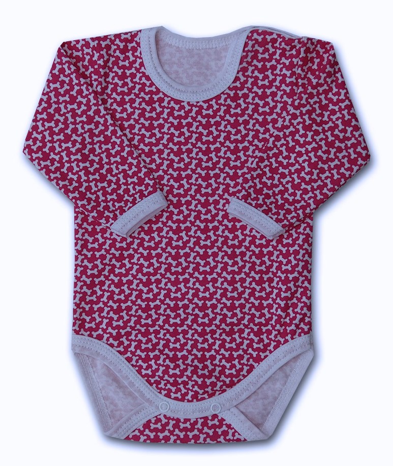 Kojenecké body Kostičky růžová 68