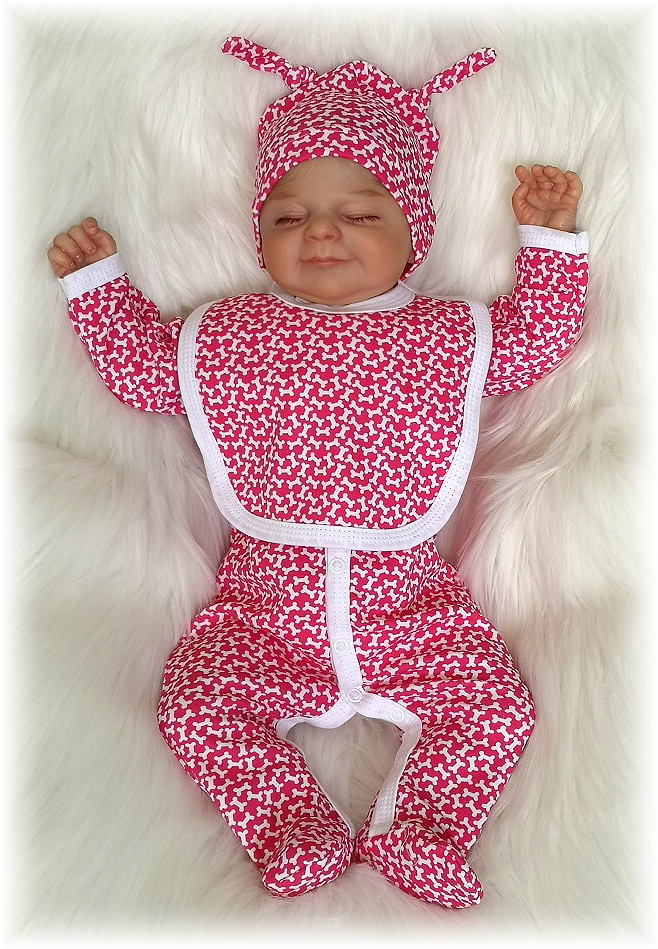 Dětský bavlněný bryndák Kostičky růžová