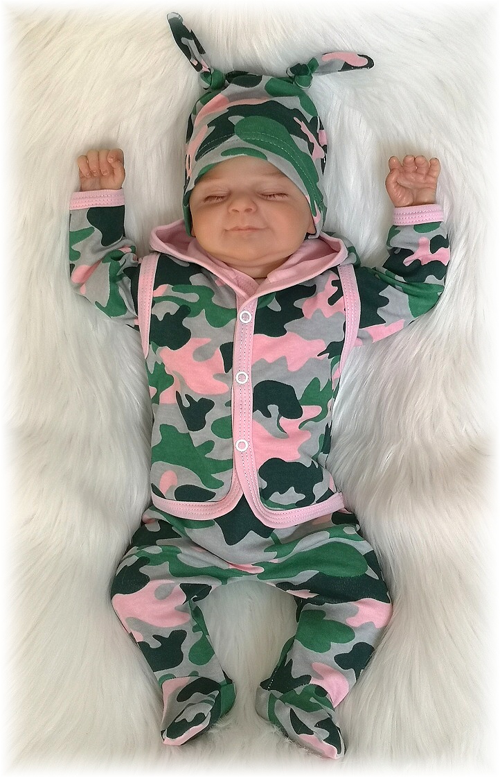 Kojenecká bavlněná vesta ARMY GIRL 74