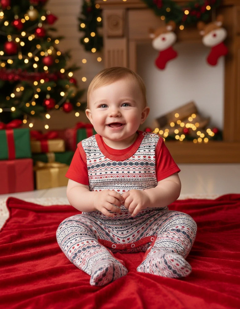 Kojenecké vánoční dupačky 56