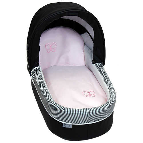 Povlečení na peřinky do kočárku / plymo Pink s výšivkou